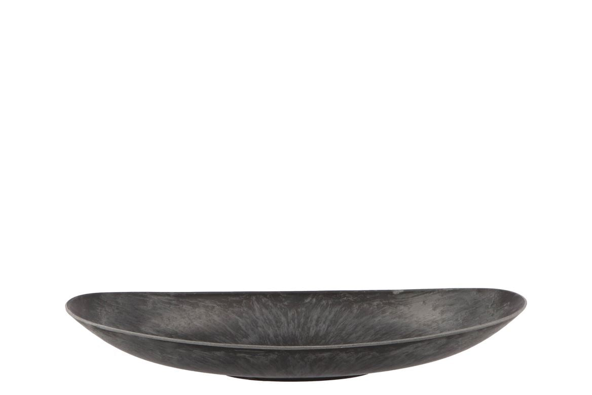 Mélamine Plateau En Ovale Gris 40x17x6cm