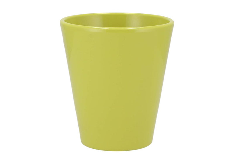 Céramique Orchidée Vert Jaune Brillant 15cm