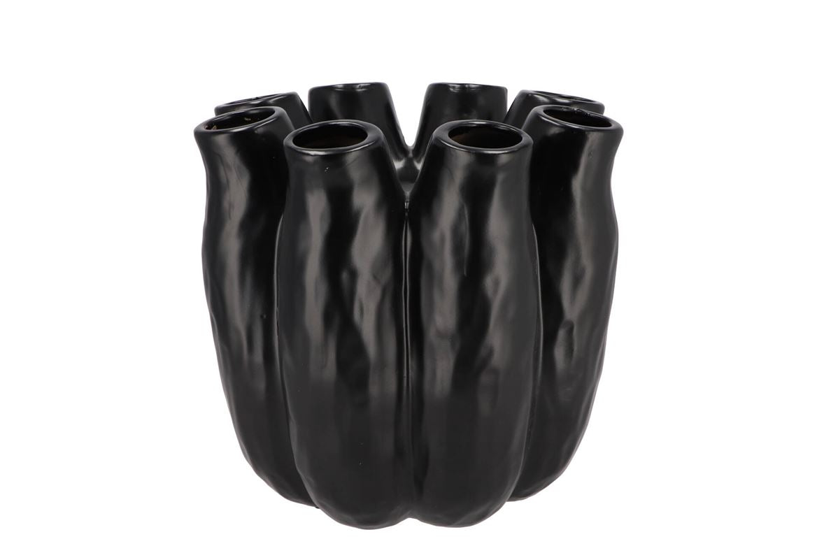 Luna Black Tube Vase 19x19cm Nm