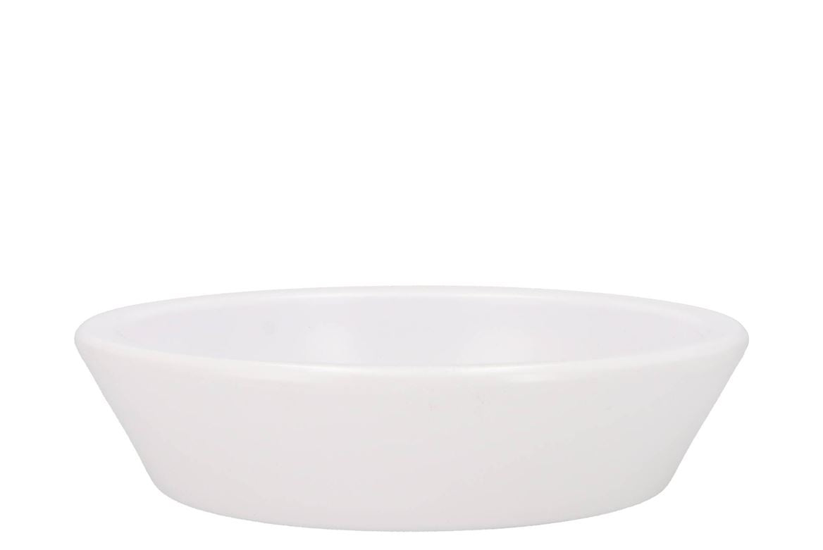 Coupe Céramique Rond Bas Blanc Mate Dia 25xh6cm