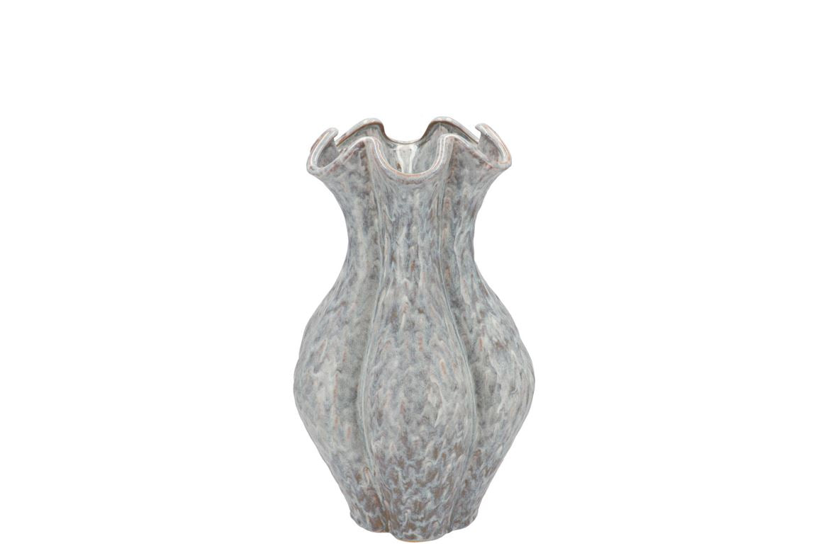 Inga Driss Grey Vase Active Glaze 19x19x25cm Nm