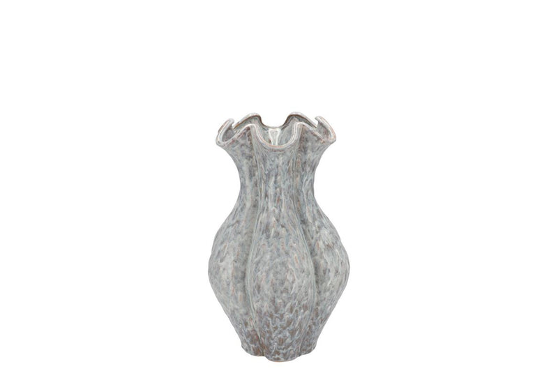 Inga Driss Grey Vase Active Glaze 15x15x20cm Nm