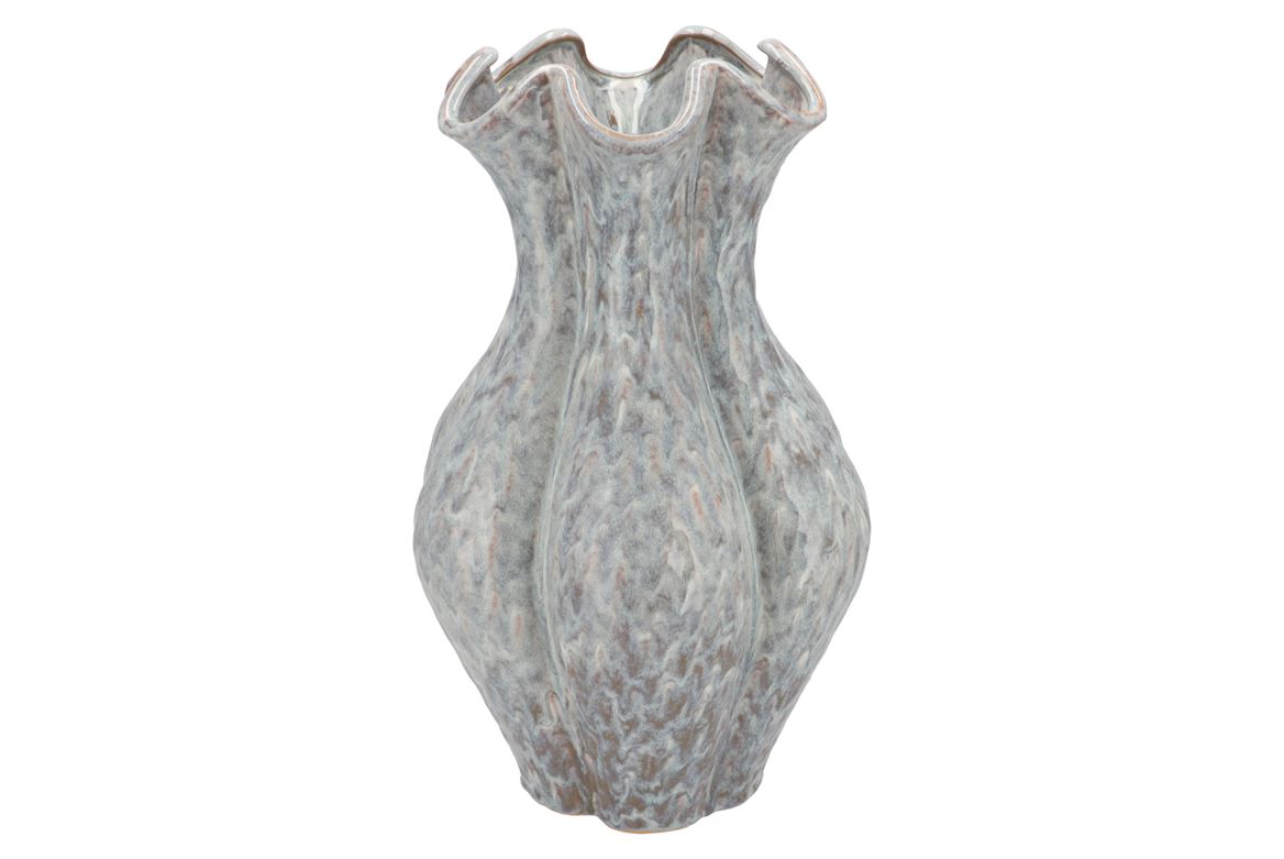 Inga Driss Grey Vase Active Glaze 27x27x44cm Nm