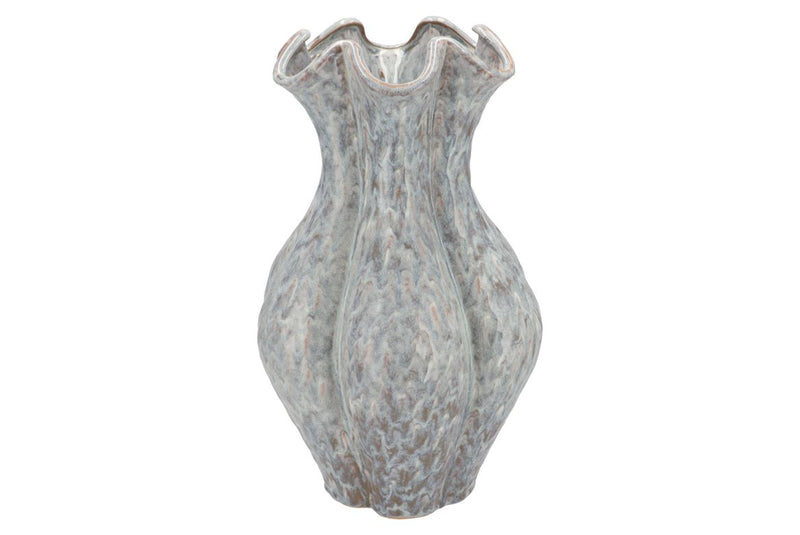 Inga Driss Grey Vase Active Glaze 27x27x44cm Nm