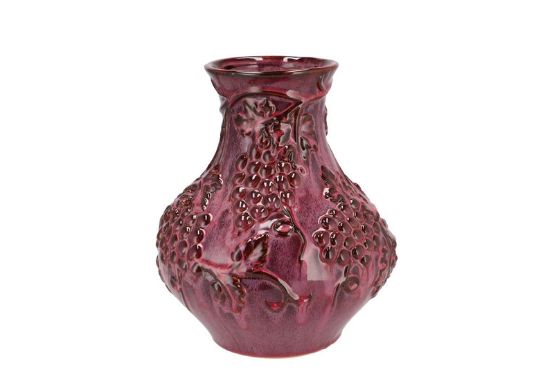 Inga Grape Purple Vase Active Glaze 24x24x27cm Nm