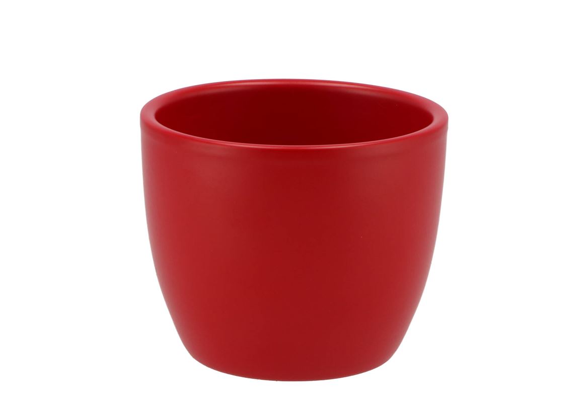 Céramique Pot Rouge Mat 10cm