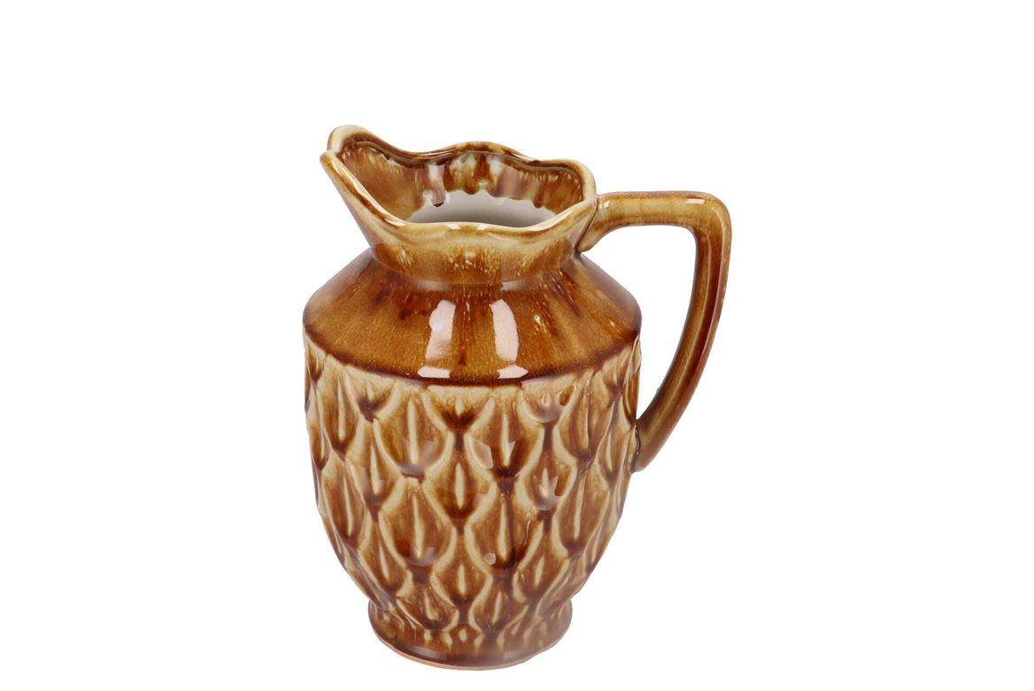 Inga Boa Brown Vase Active Glaze 21x17x26cm Nm