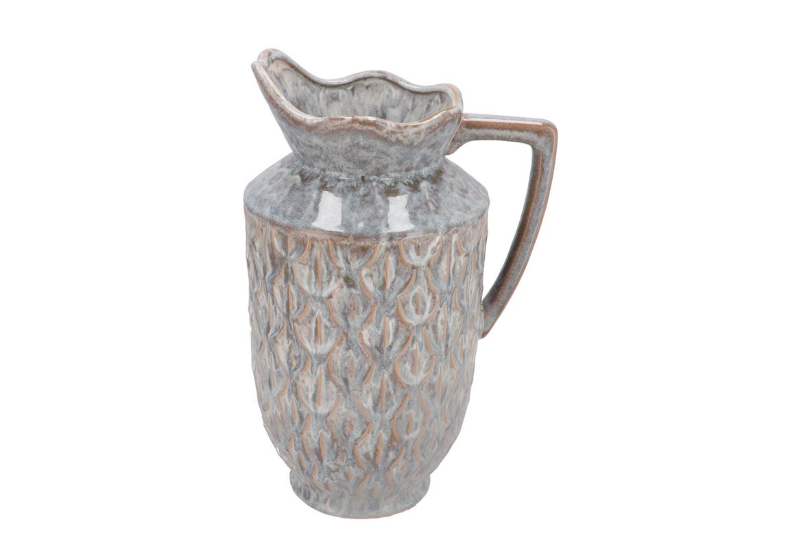 Inga Boa Grey Vase Active Glaze 23x20x38cm Nm