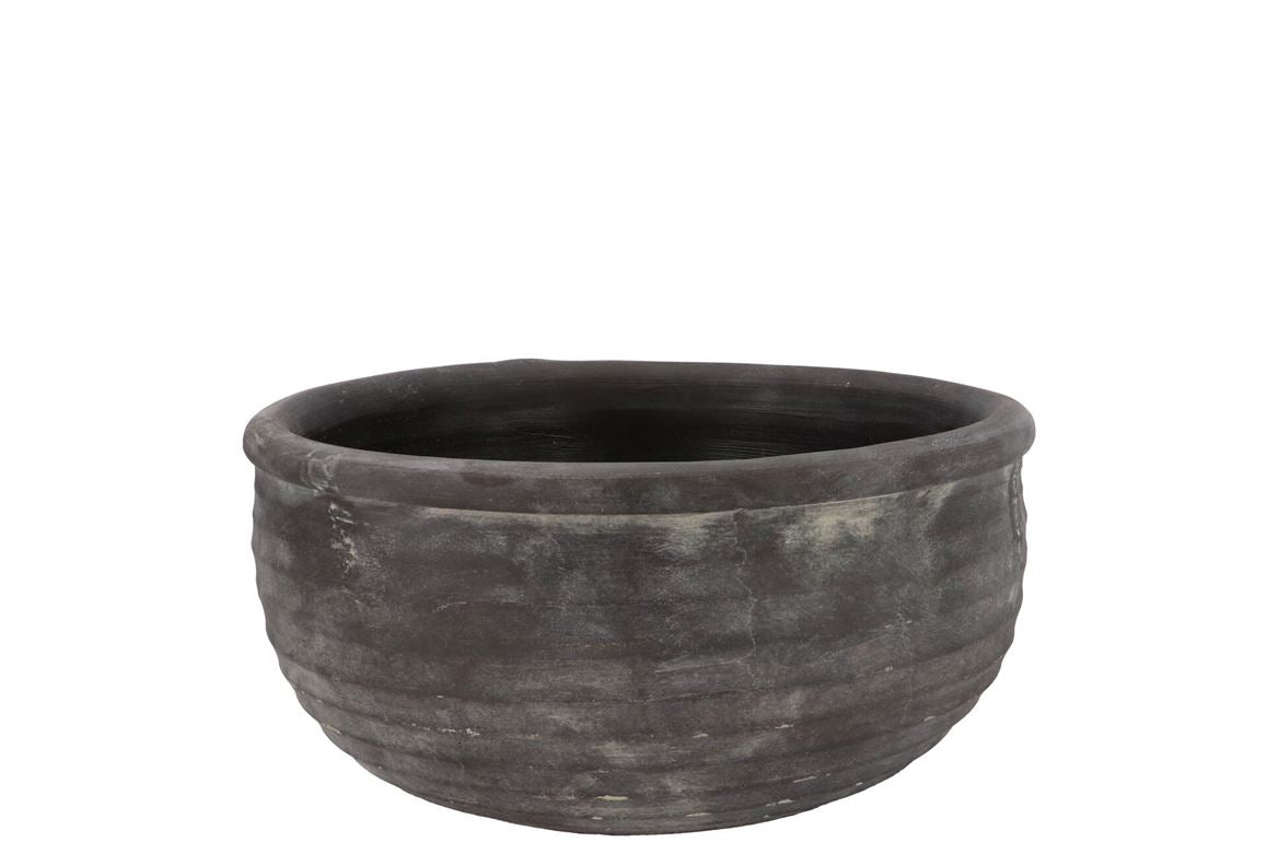 Gamla Grey Bowl Structure Stripe 25x25x15cm