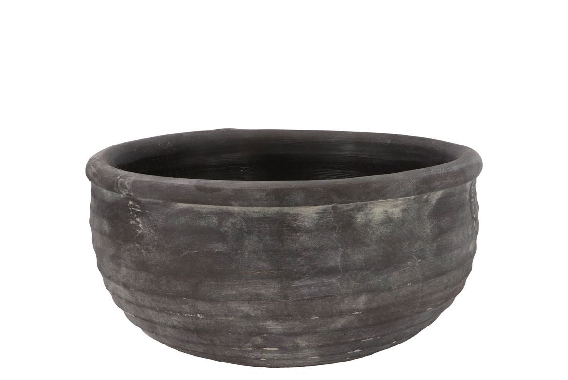 Gamla Grey Bowl Structure Stripe 31x31x14cm