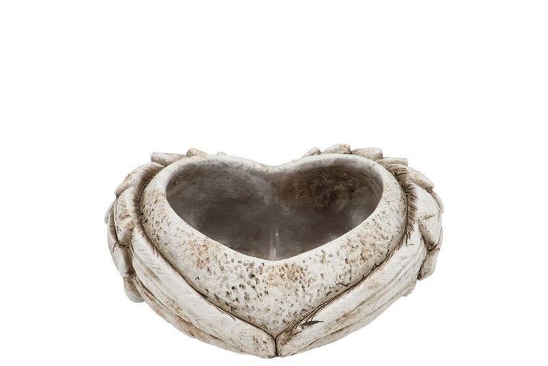 Concrete Heart Top Wings Planter Straight 21x19x8c