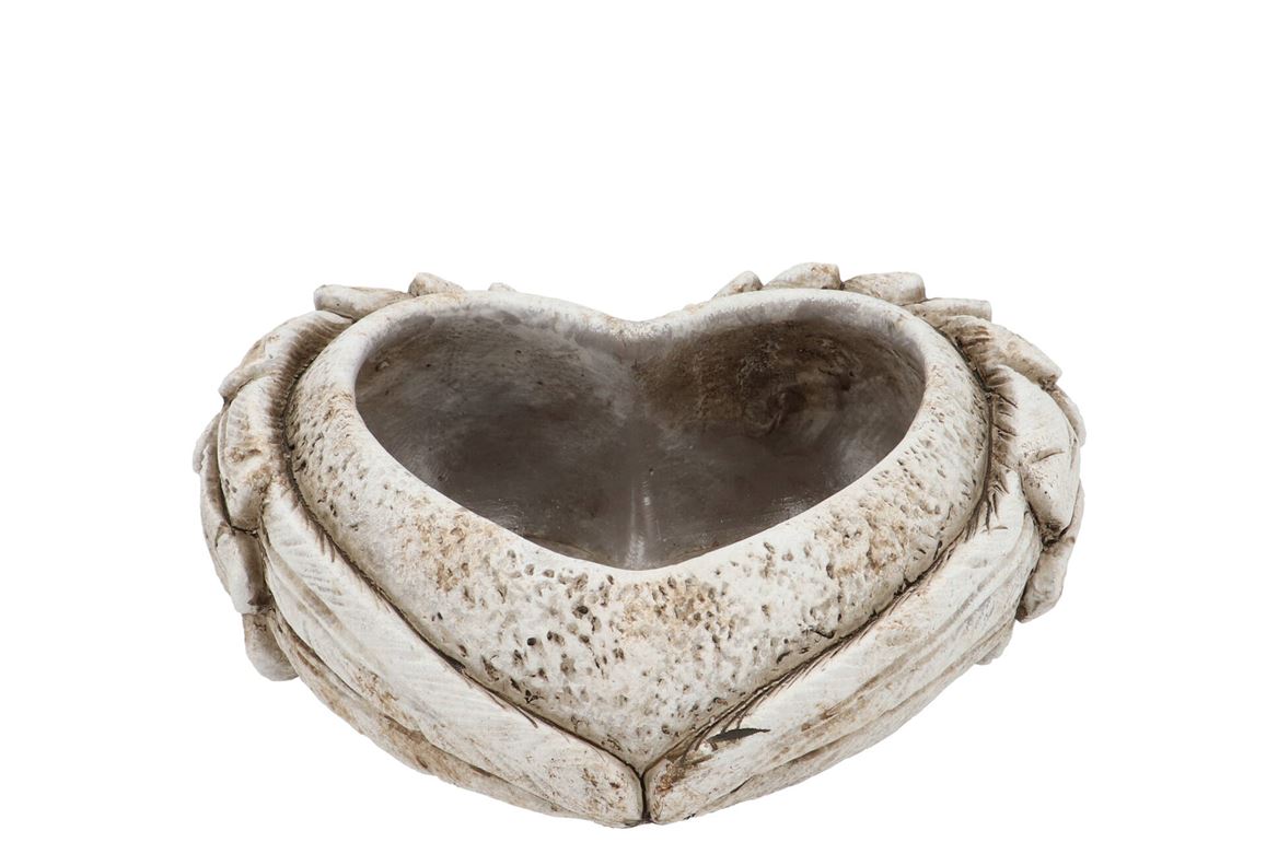 Concrete Heart Top Wings Planter Straight 24x22x8c