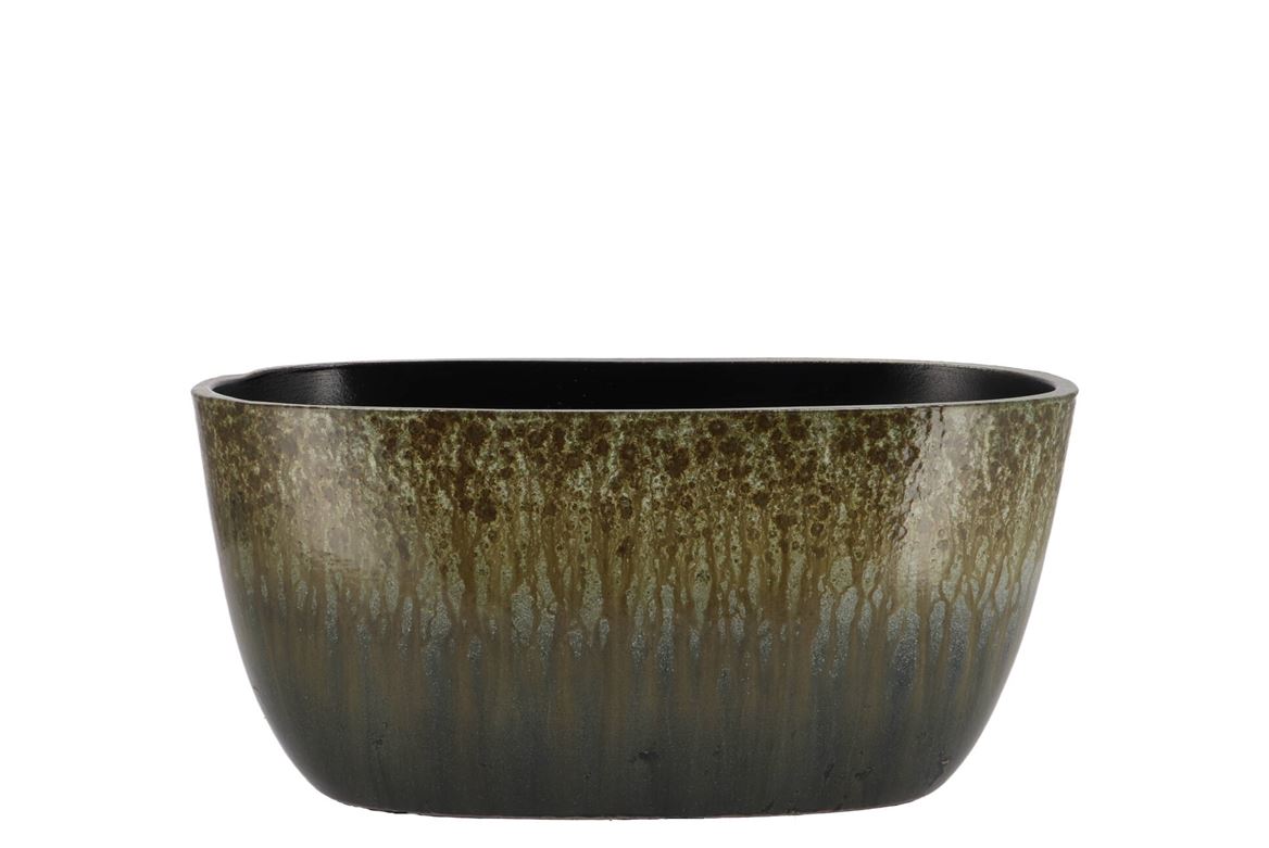 Jade Forest Green Bowl Orchid 43x17x15cm