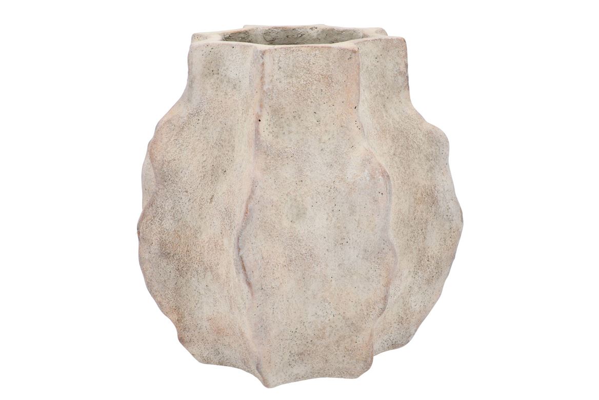 Alaska Wavy Sand Pot With Neck 37x35x35cm