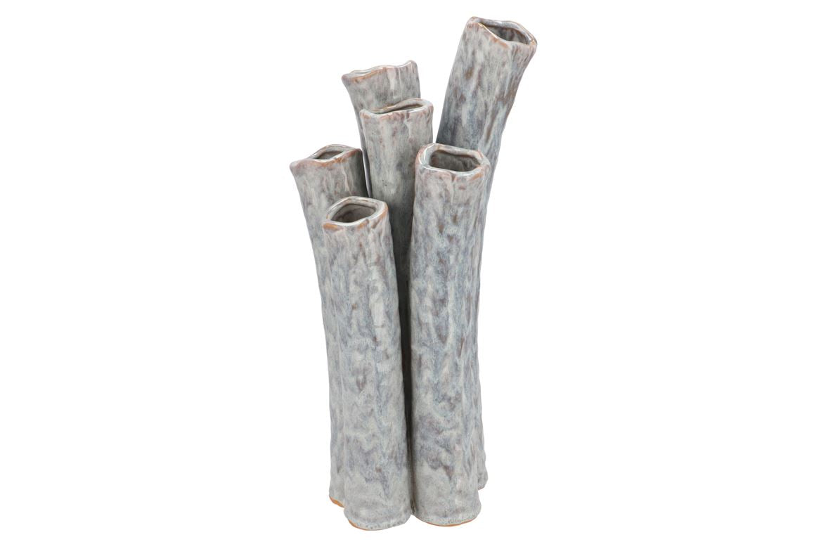 Inga Barrier Grey Vase Tube Active Glaze 18x16x39c