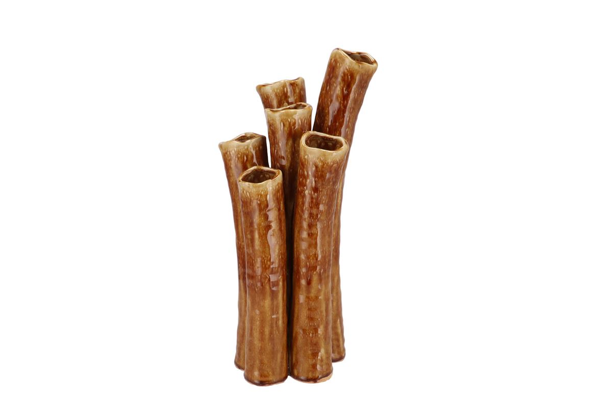 Inga Barrier Brown Vase Tube Active Glaze 17x14x28