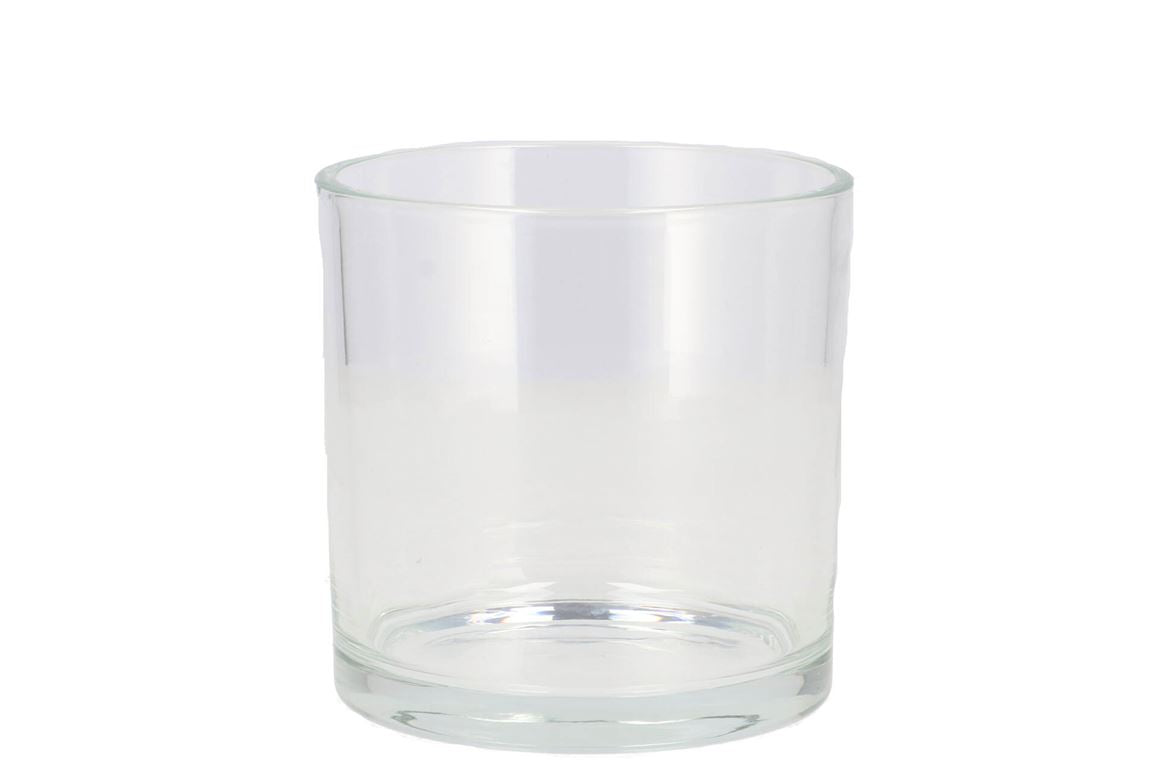 Glass Pot Cilinder Heavy 12x12x12cm