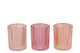 Roman Sweets Pink Mix Glass Candle Holder Ass 8x8x