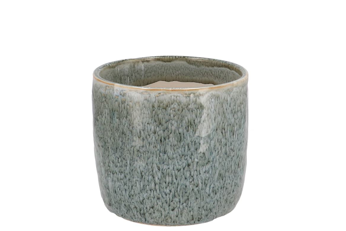 Iron Stone Light Blue Glazed Pot 9x8cm