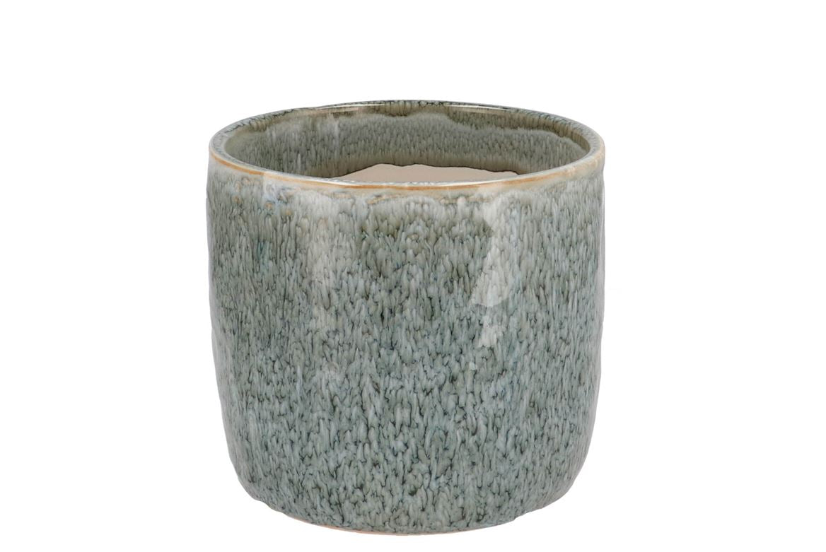 Iron Stone Light Blue Glazed Pot 13x13cm