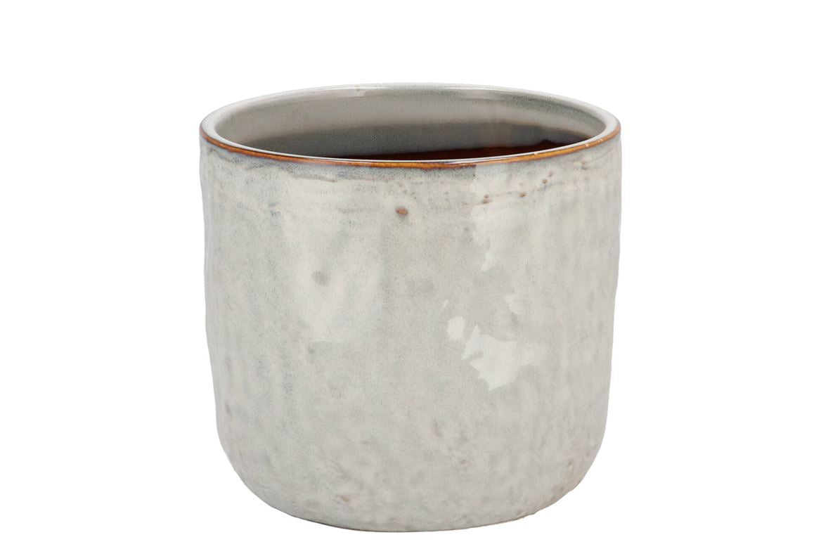 Iron Stone White Glazed Pot 16x15cm