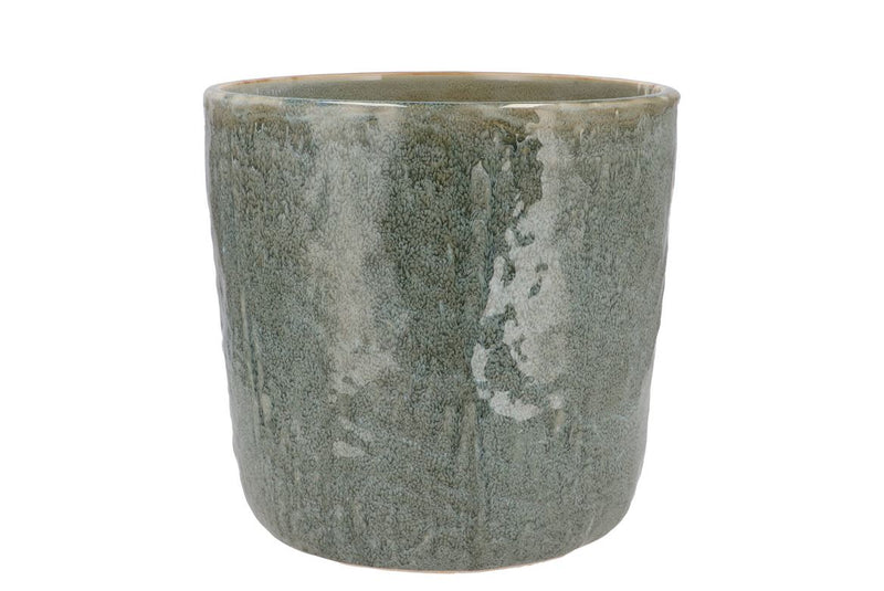 Iron Stone Light Blue Glazed Pot 19x17cm