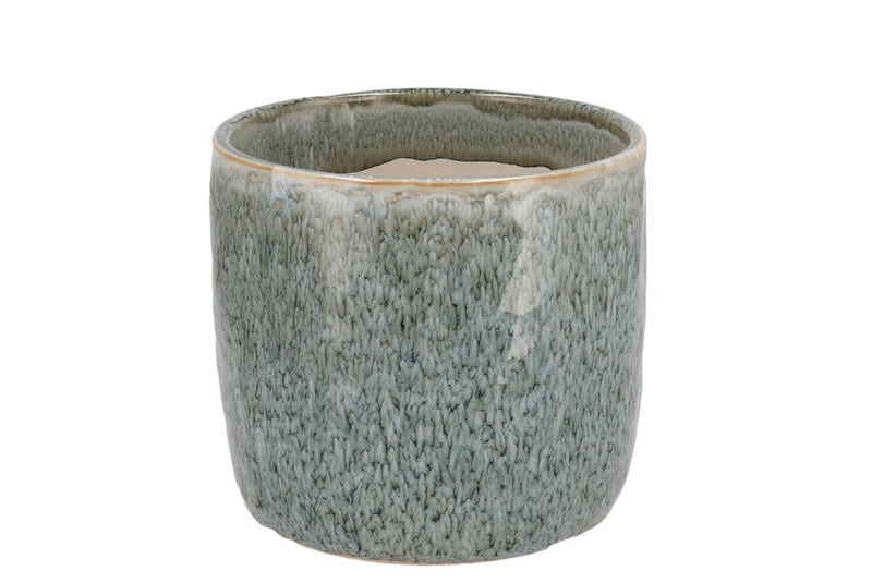 Iron Stone Light Blue Glazed Pot 16x15cm