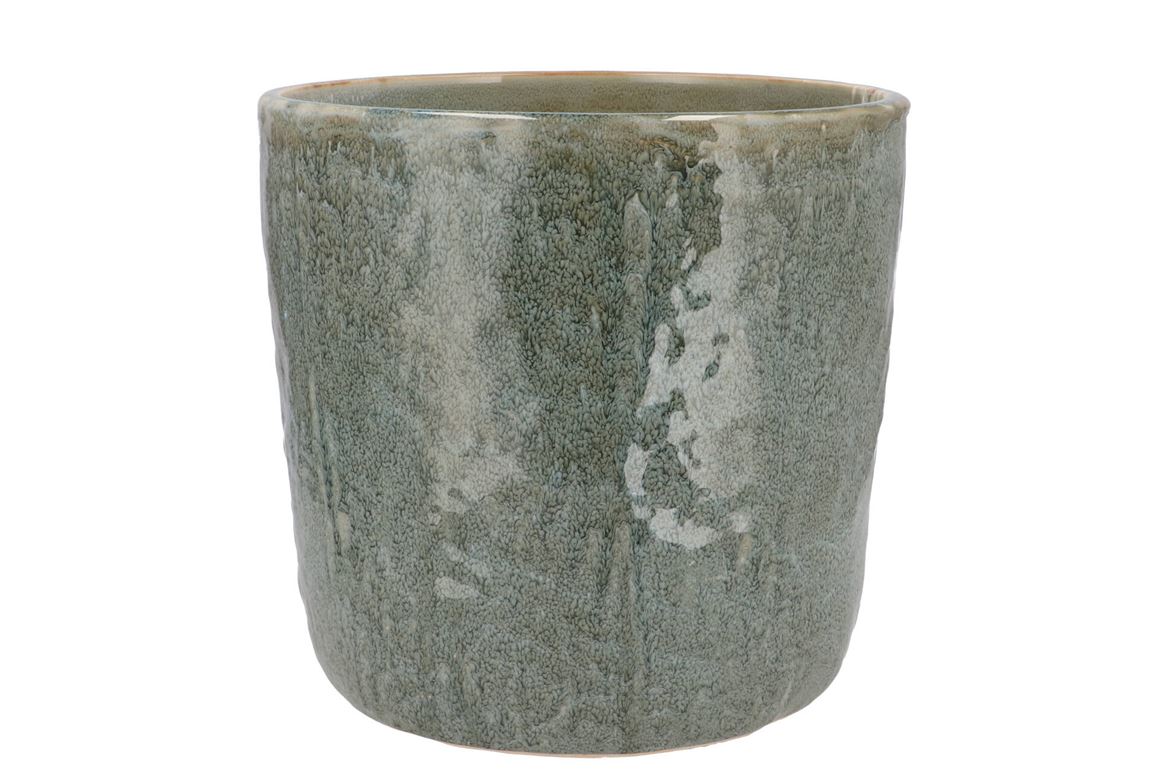 Iron Stone Light Blue Glazed Pot 21x19cm