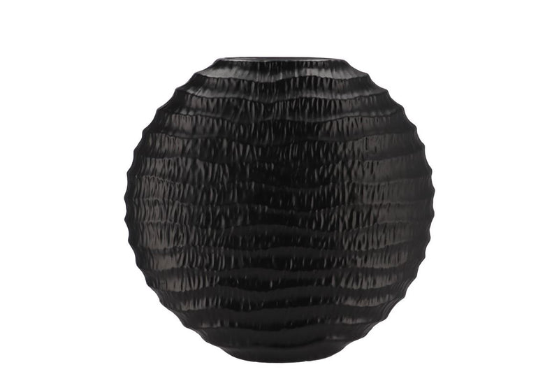 Inga Jada Black Oval Vase Wave 31x12x30cm