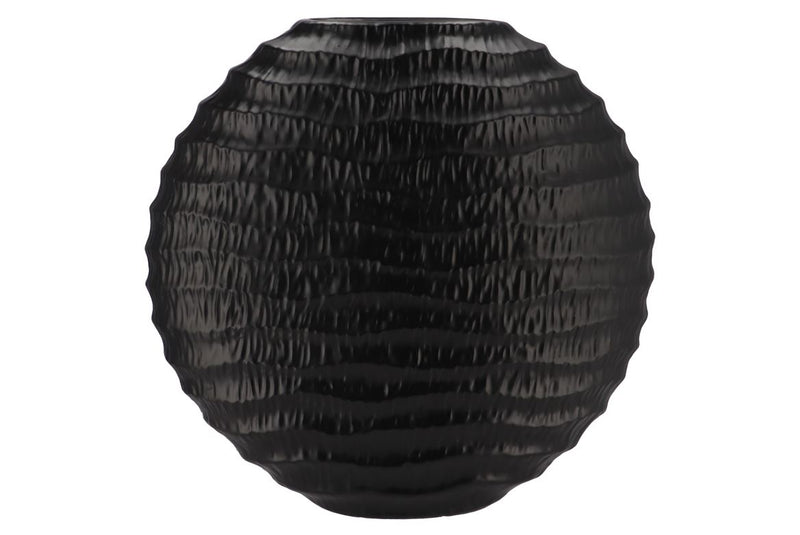 Inga Jada Black Oval Vase Wave 51x17x50cm