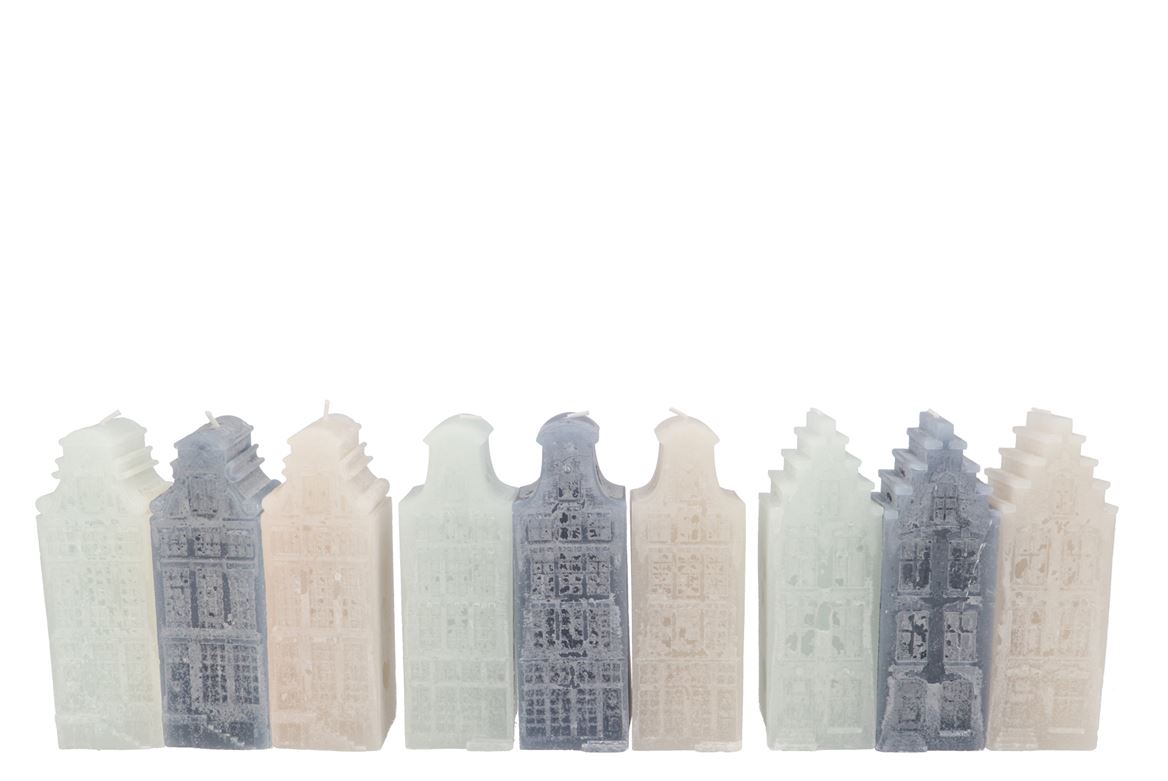 Amsterdam House Grey Mix Candle 7x7x20cm