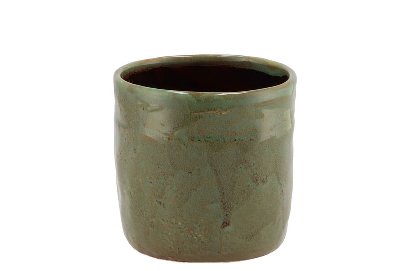 Iron Stone Green Glazed Pot 12x11cm Nm