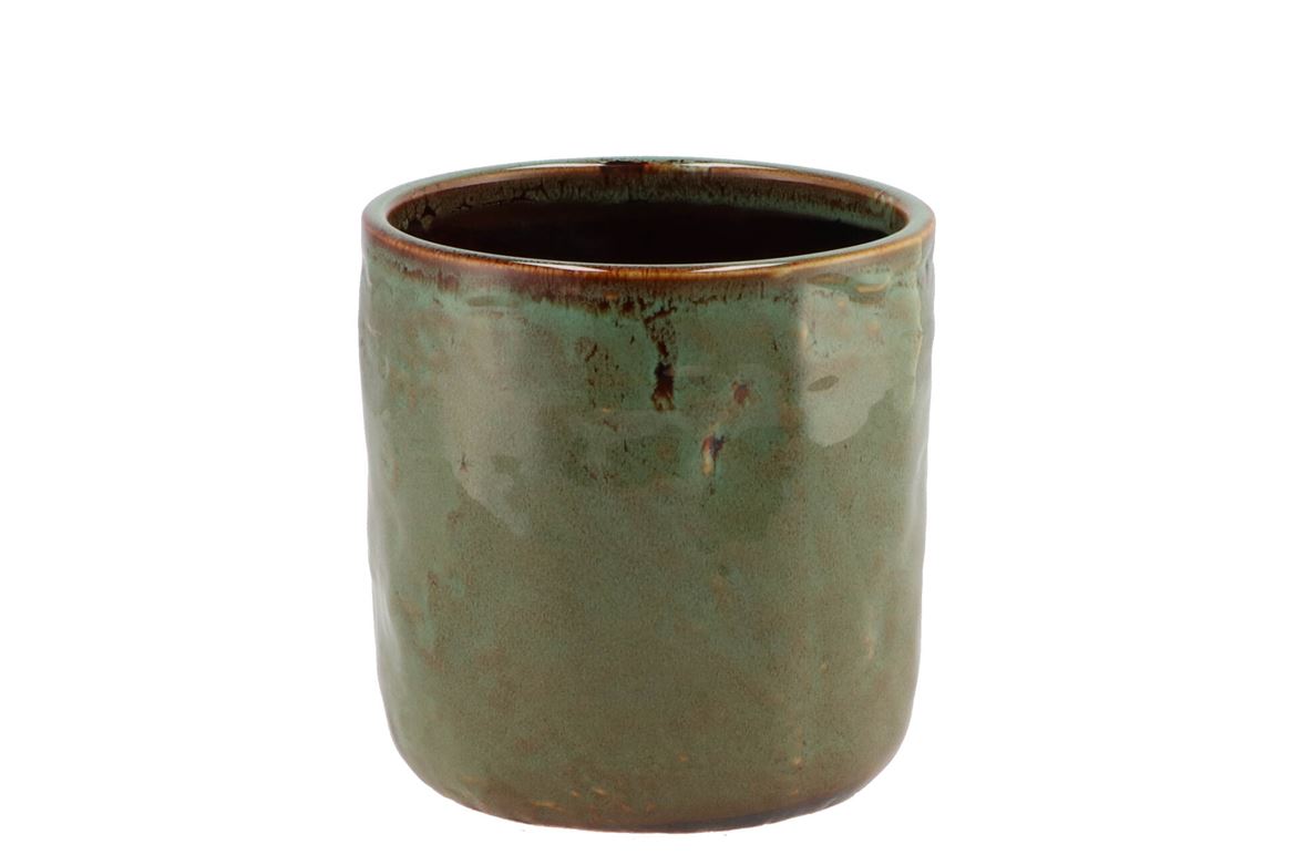 Iron Stone Green Glazed Pot 13x13cm Nm