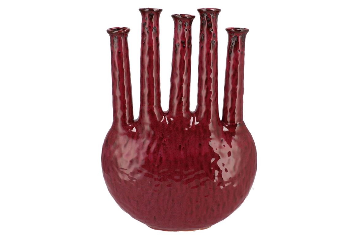 Inga Jahra Purple Vase Oval Tube Active Glaze 34x1