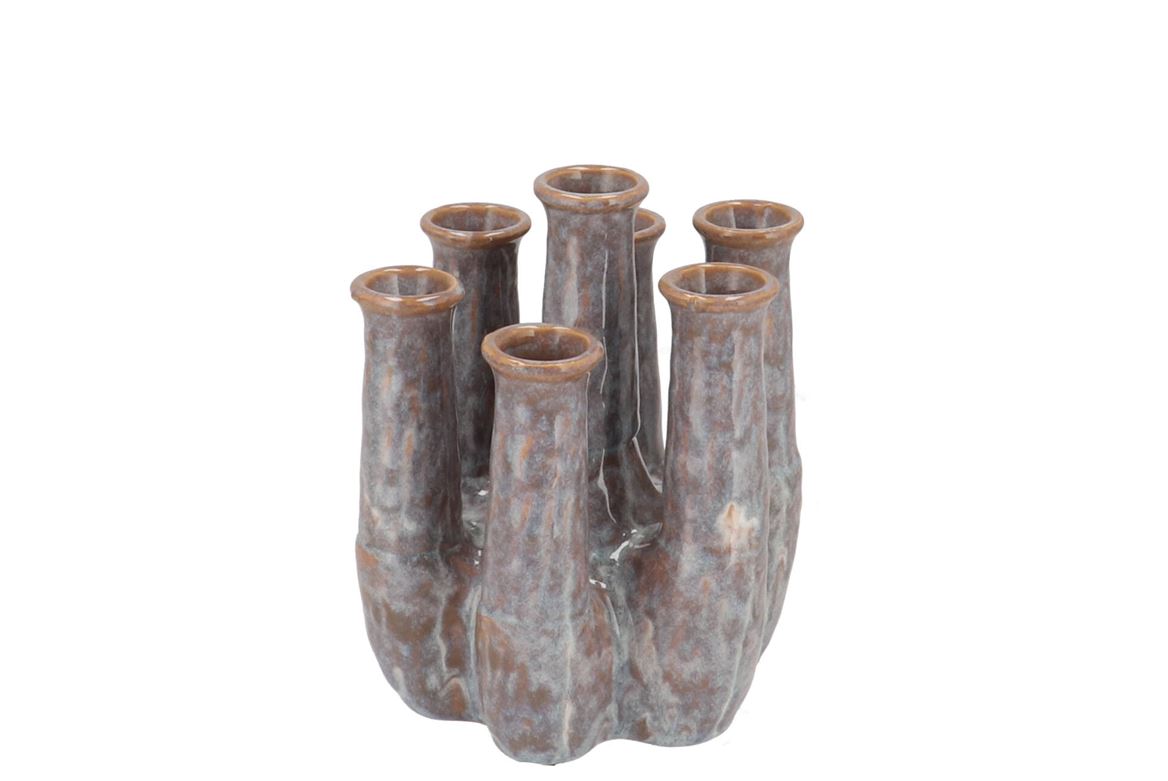 Inga Jahra Grey Vase Tube Active Glaze 15x13x18cm