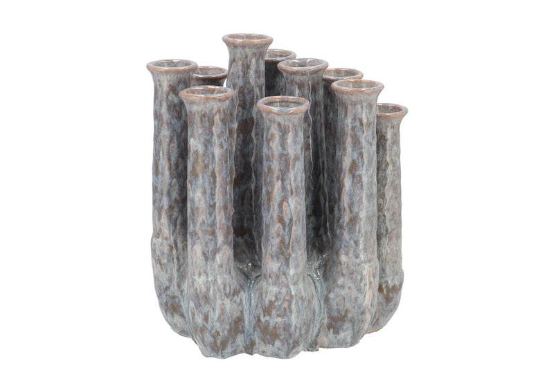 Inga Jahra Grey Vase Tube Active Glaze 26x17x29cm