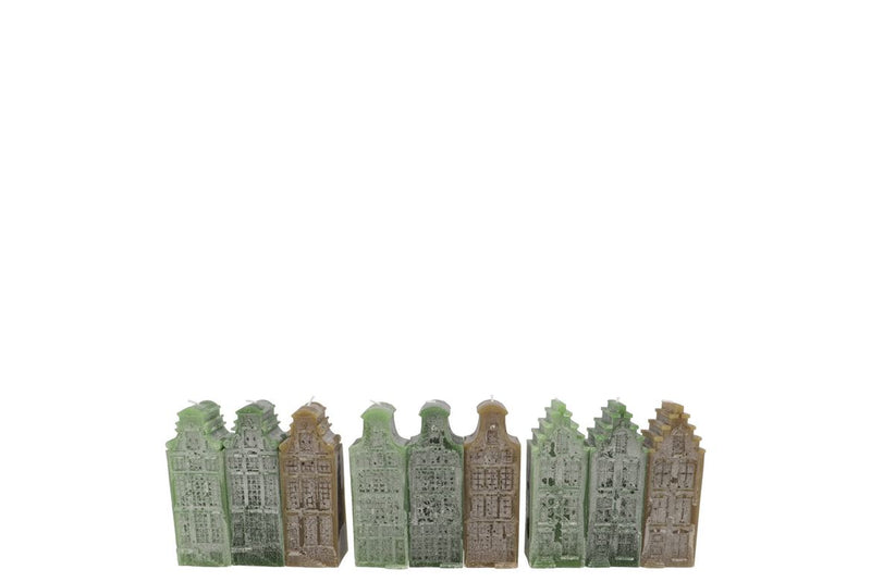 Amsterdam House Green Mix Candle 4x4x12cm