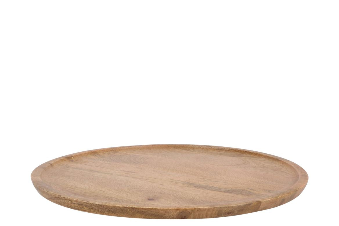 Mumbai Mango Wooden Tray Round Small Edge 38x38x2c