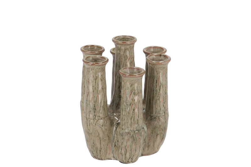 Inga Jahra Green Vase Tube Active Glaze 15x13x18cm