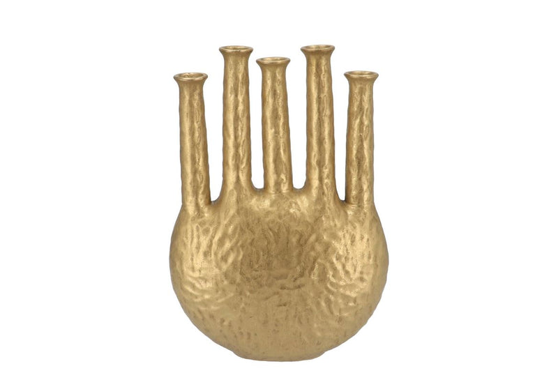 Inga Jahra Gold Vase Oval Tube 28x12x39cm Nm