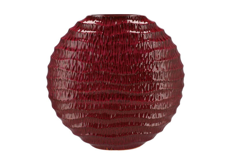 Inga Jada Purple Oval Vase Active Glaze Wave 41x14