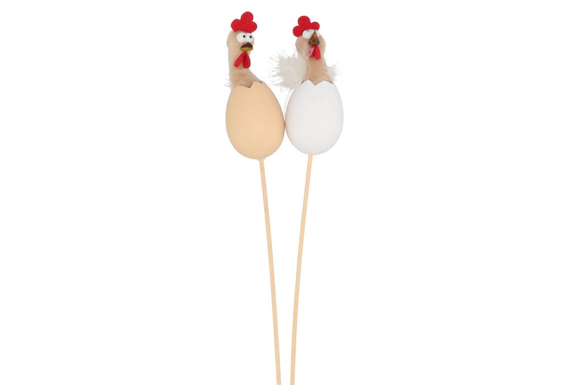 Easter Stick Fluffy Chicken Natural Ass P/1 50x4cm