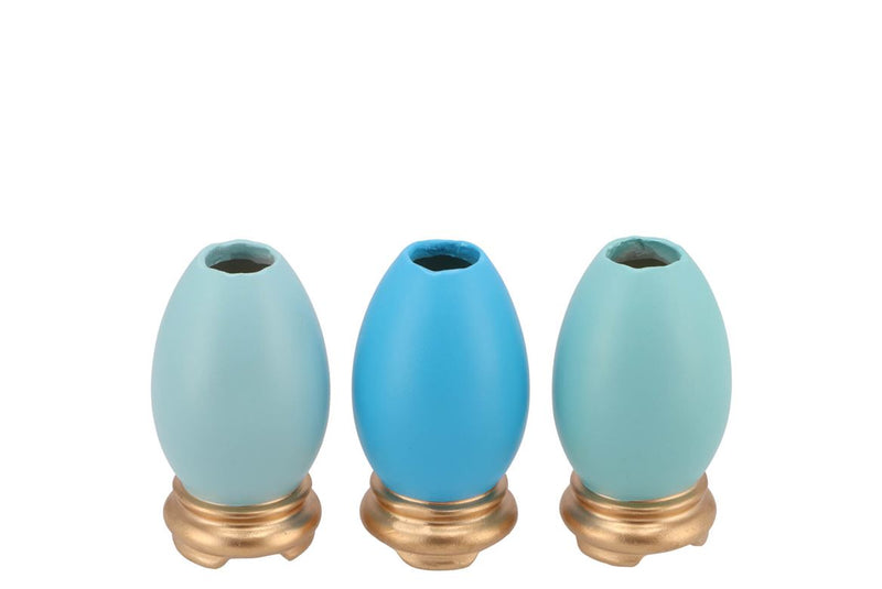 Easter Eggcited Vase Blue Ass P/1 5x5x10cm Nm