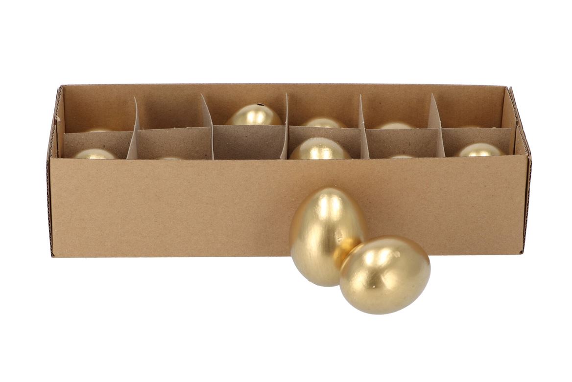 Eggs Kippen Goud Per 12 4x6cm