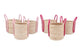 Venice Fuchsia/pink Basket Handle Set 3 35x28/32x2