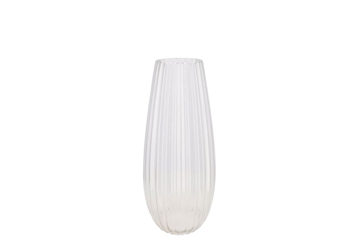 Glass Vase Cone Stripes 15x30cm