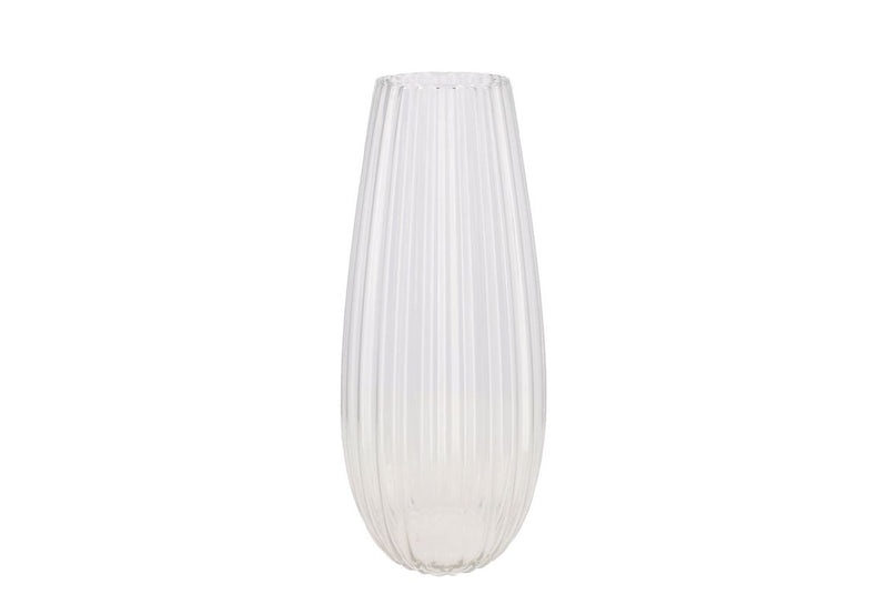 Glass Vase Cone Stripes 20x50cm