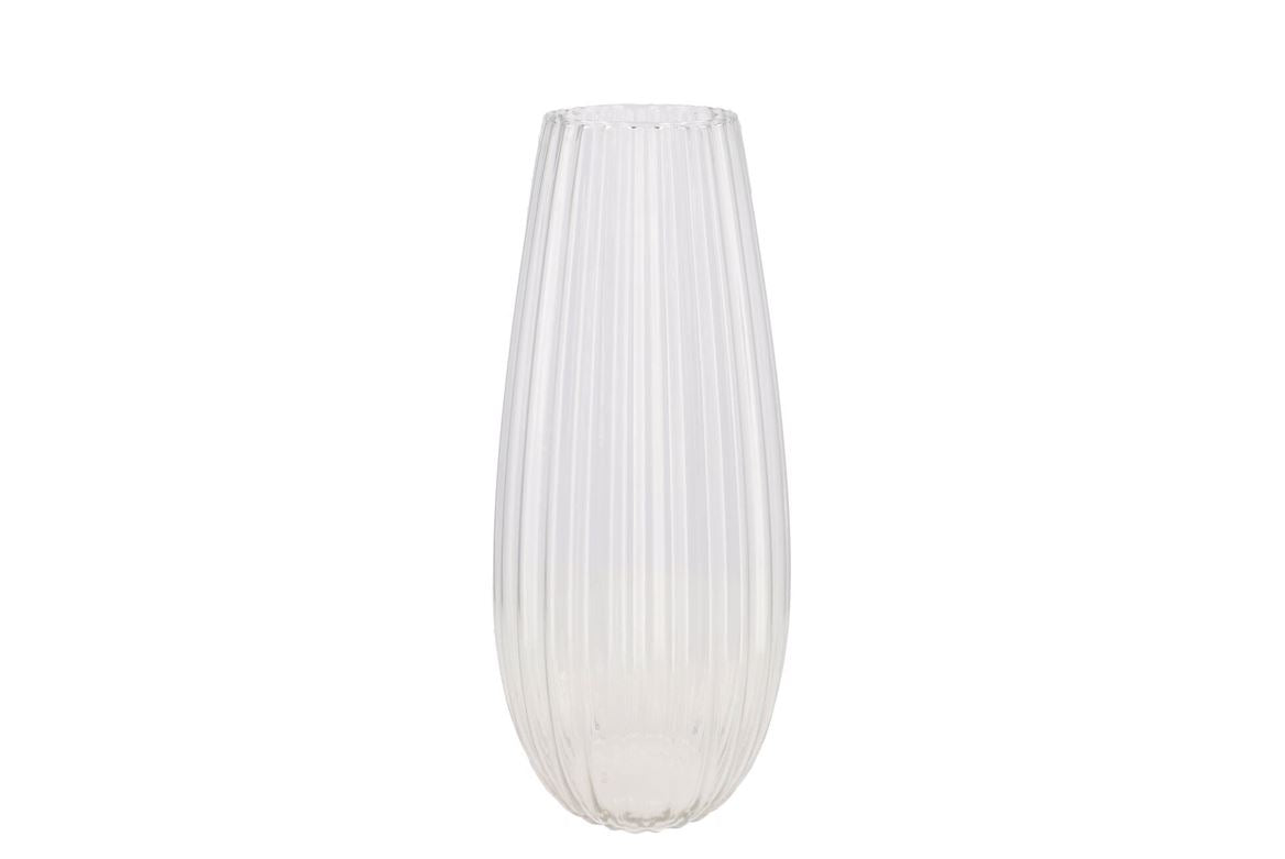 Glass Vase Cone Stripes 20x50cm