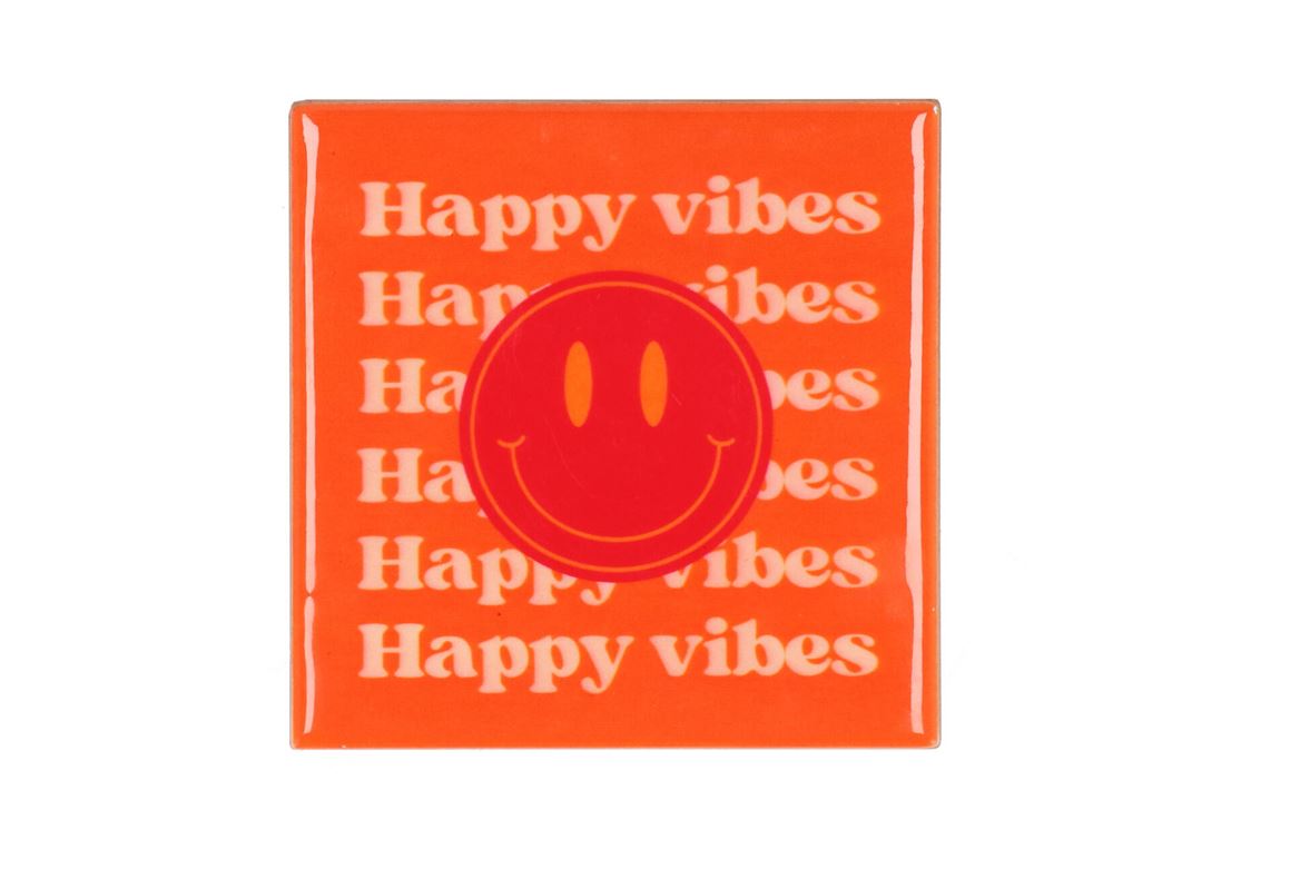 Tile Happy Vibes Orange/pink 10x10x1cm