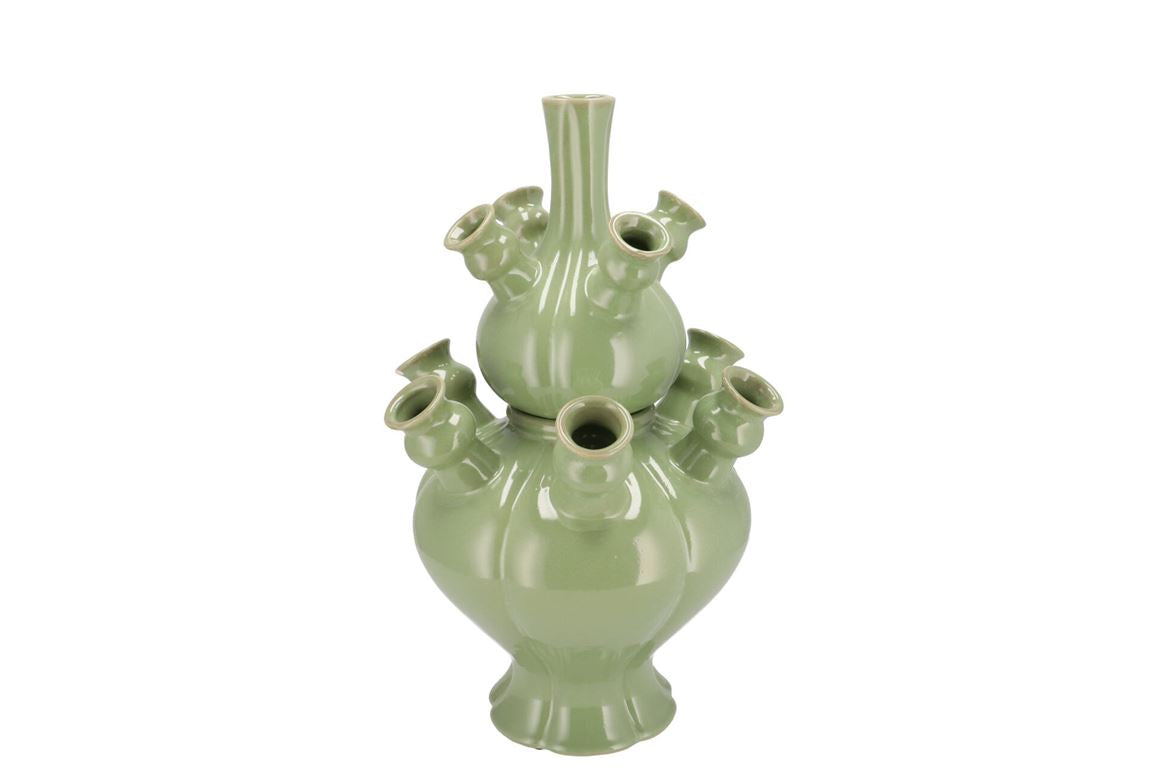 Rotterdam Green Vase Set Tulip 25x25x36cm Nm